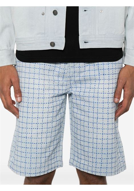 Light blue decorative-stitching bermuda shorts Glass Cypress - men GLASS CYPRESS | 6012524021LGHTBL